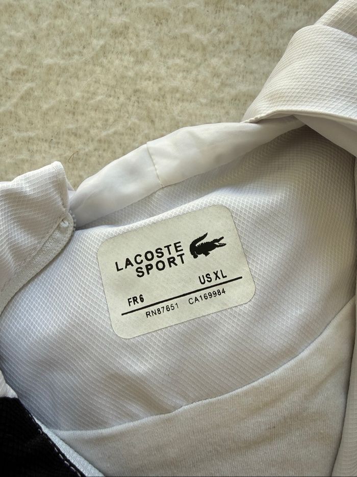 Veste à capuche zippée homme Lacoste Sport - Noire & blanche - Taille XL - photo numéro 3