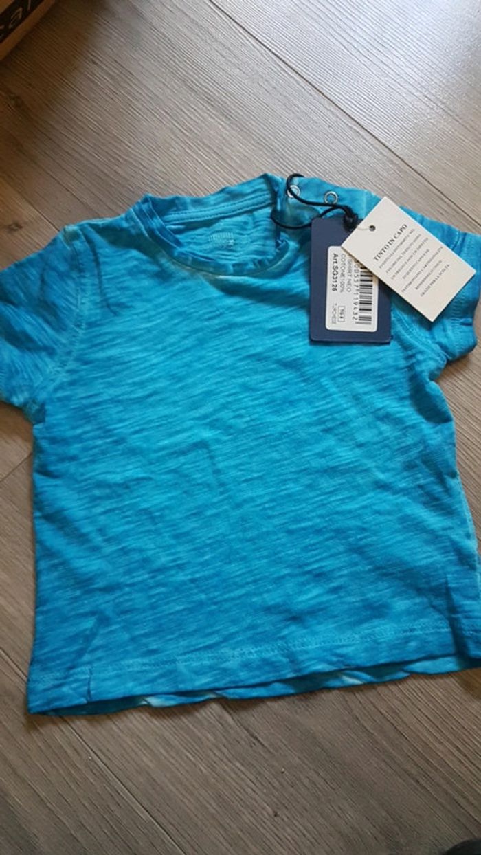 Tee-shirt turquoise 6 mois neuf tye dye