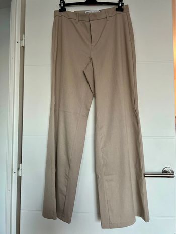 Pantalon Wide Leg Beige 44 Bershka