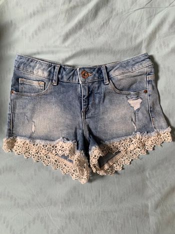 Short en jean  avec dentelle