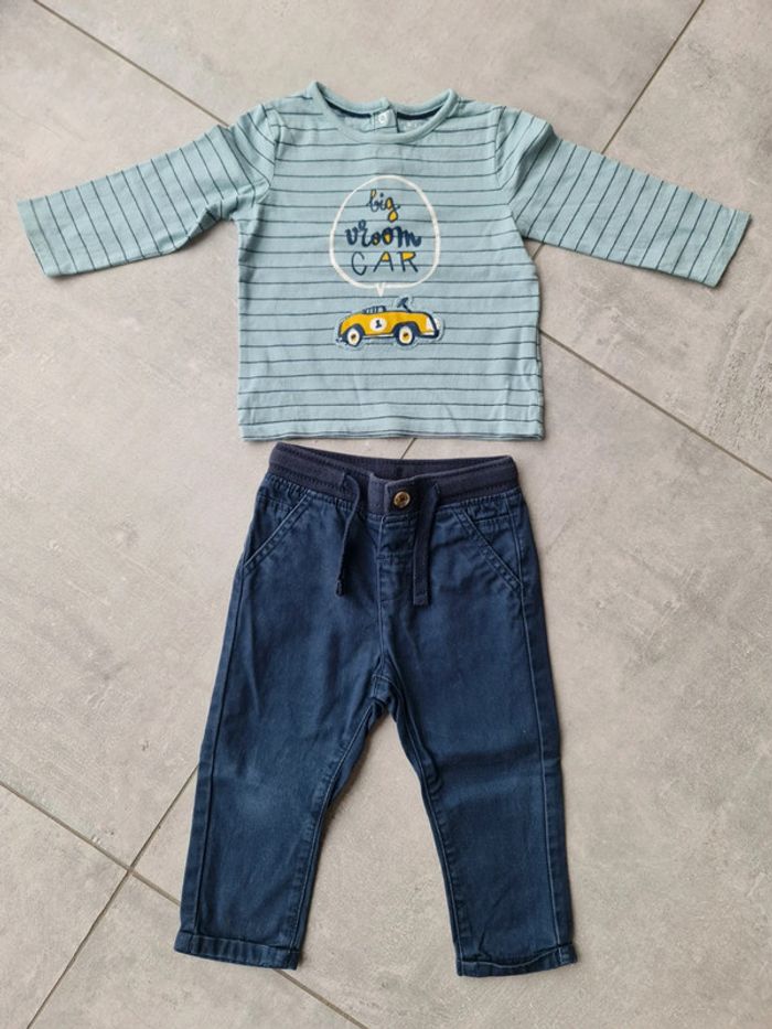 Ensemble mi saison pantalon T-shirt manches longues 18 mois