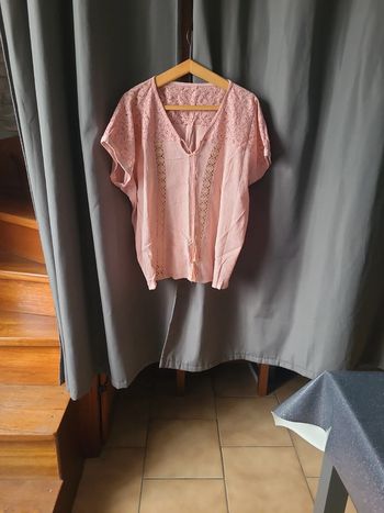 Blouse tunique rose T 48