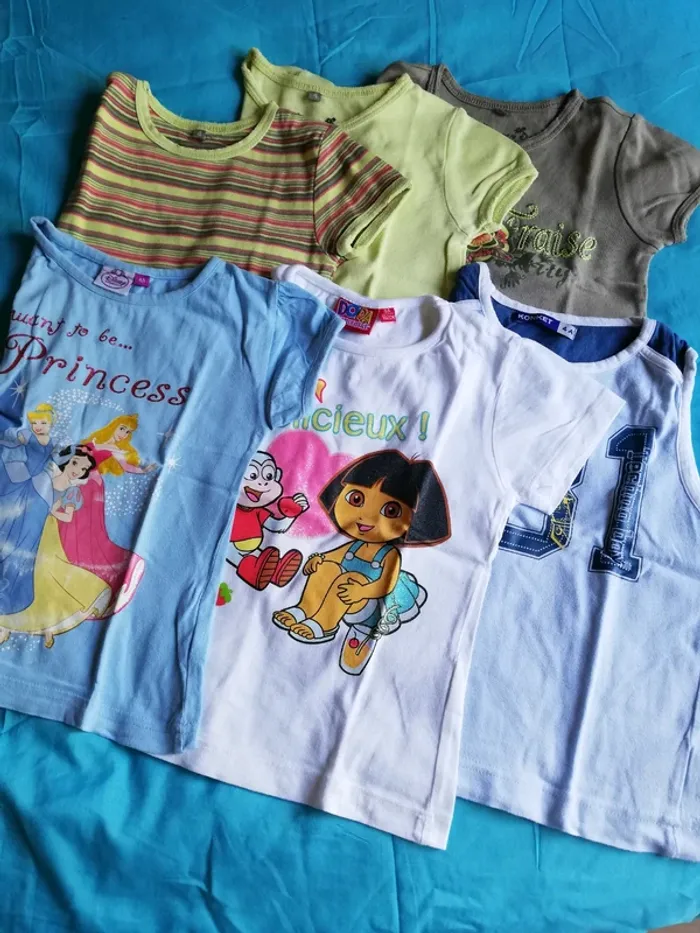 Lot de t-shirts manches courtes fille