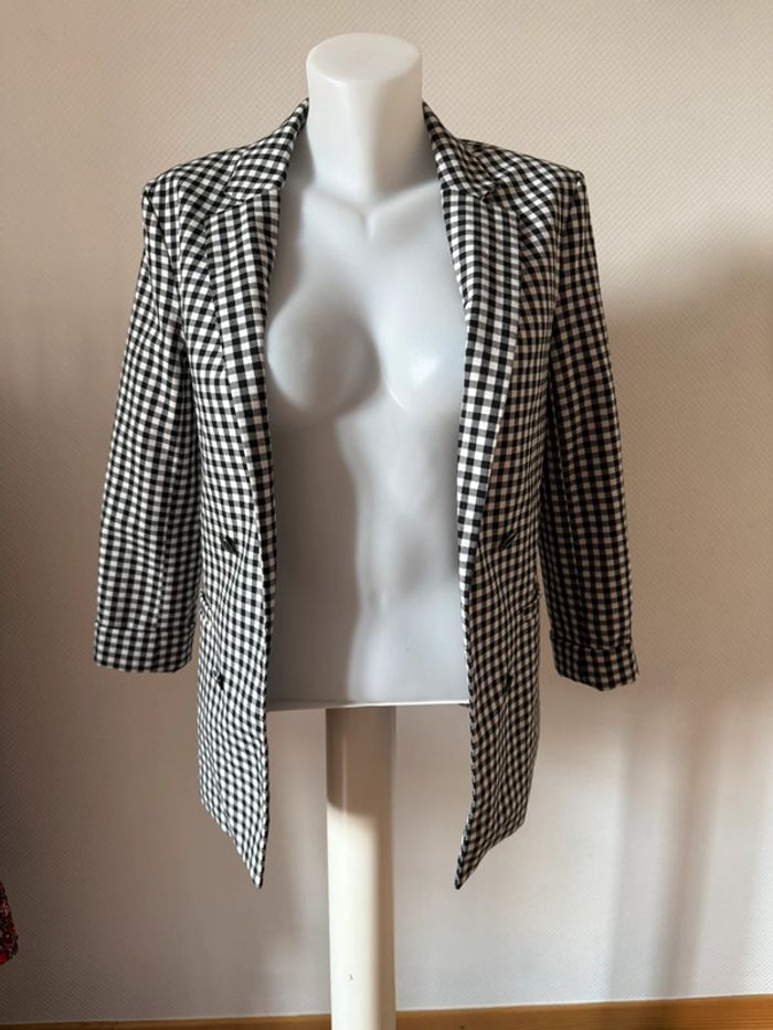 Blazer Vichy noir et blanc en très bon état taille XS new yorker
