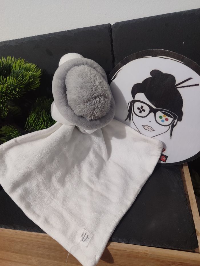 Doudou Tortue gris blanc mouchoir Mon premier sergent major DD000378 - photo numéro 2