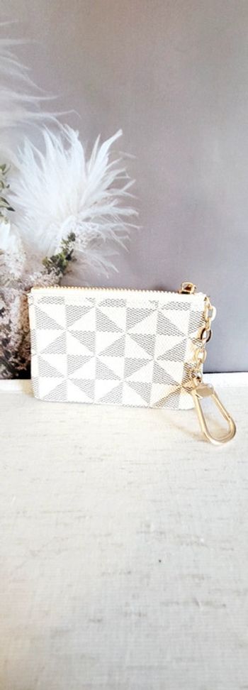 Porte monnaie blanc avec motif