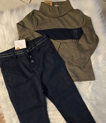 (Neufs non portés) 🏷🏷👌👌😍🥰 sous pull et pantalon toile 36mois /3ans garçon 🥰😍💙