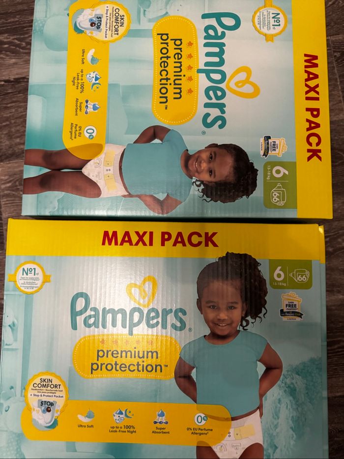 Un lot de 132  Couche Pampers premium taille 6 à 48€