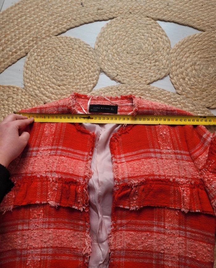 🌼 Veste femme taille L , Zara (Rouge/blanc) 🌼 - photo numéro 8