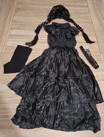 Déguisement costume Halloween Fête soirée fille Mercredi noir