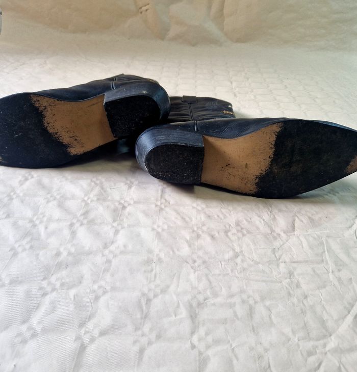 Santiag cuir noir , homme , noir , motif aigle gravé  , taille 44 - photo numéro 7