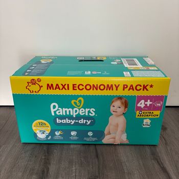 98 couches Pampers baby-dry 4+ (NEUF)