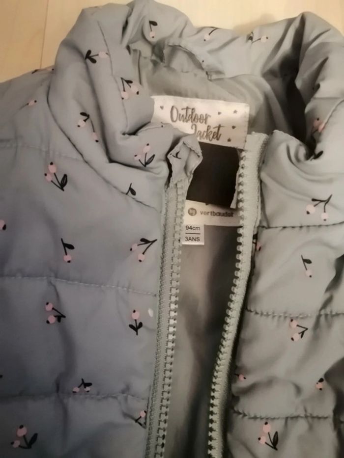 Manteau fille vertbaudet bleu double - photo numéro 9