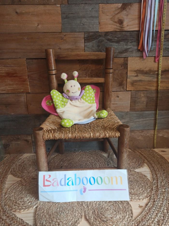 Doudou marionnette papillon nounours tbe