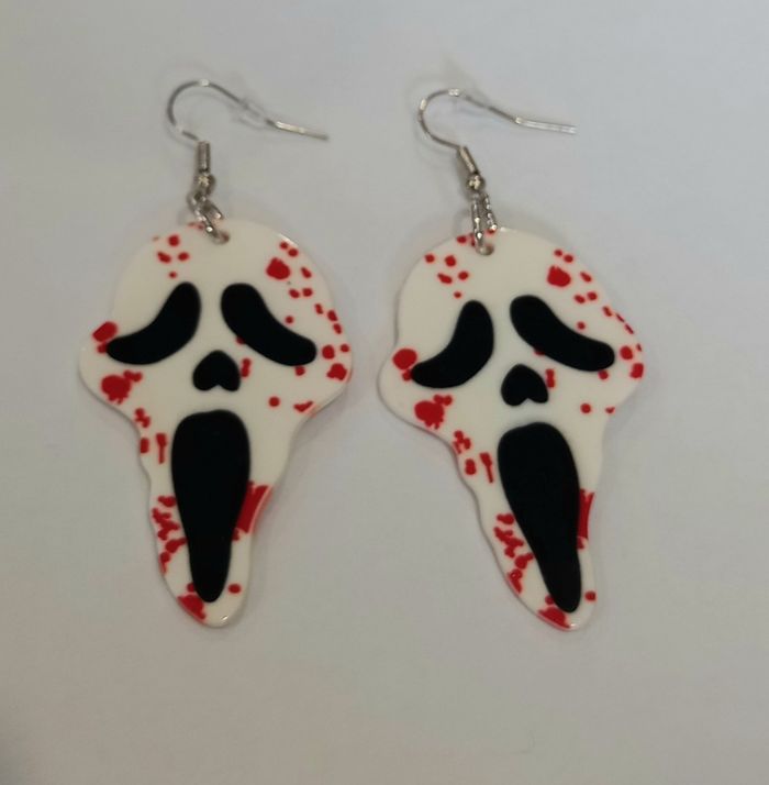 Boucles d'oreilles scream halloween - photo numéro 4
