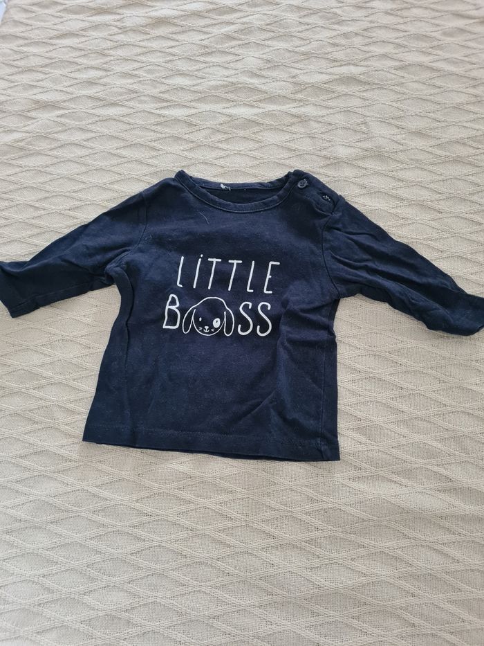 Lot de trois t-shirts manches longues en 1-3 mois - photo numéro 2