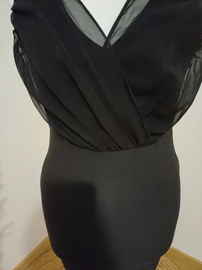 Robe noire chic cache-coeur Voyelles taille XS 34 - photo numéro 3