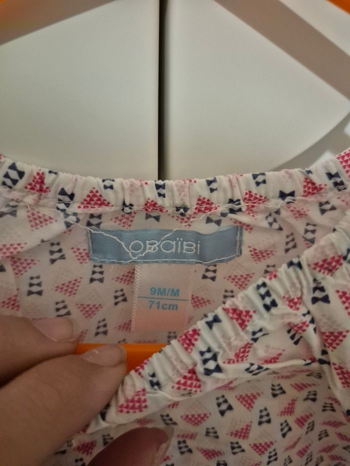 Blouse sans manche Obaïbi taille 9 mois - photo numéro 2