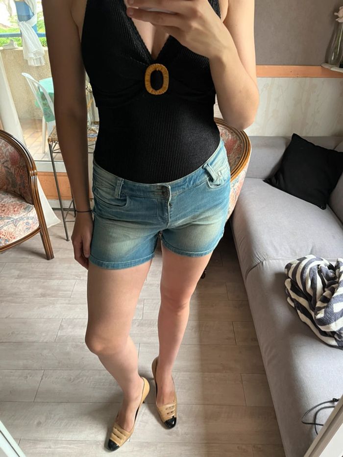 Short jean denim taille basse y2k 2000yer - photo numéro 2