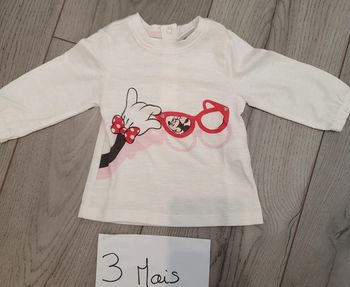 T-shirt manches longues minnie 3 mois