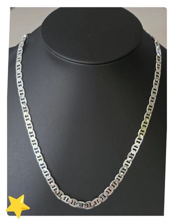 Collier maille marine 5mm 45cm plaquage argent
