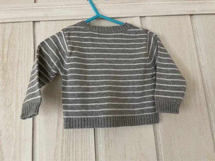 Gilet rayé col V - Canari baby - 3mois - photo numéro 2