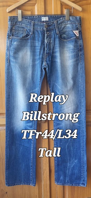 Replay Jeans Billstrong TFr44/L34 ou TUSW34/L34 -Bleu -Tall,Coupe Droite & Style de pied Semi-évasé