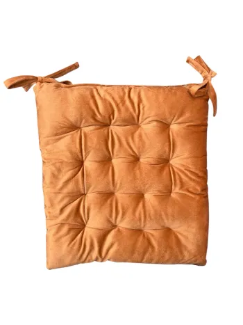 Coussin galette de chaise 40×40 cm – Effet velours or Neuf