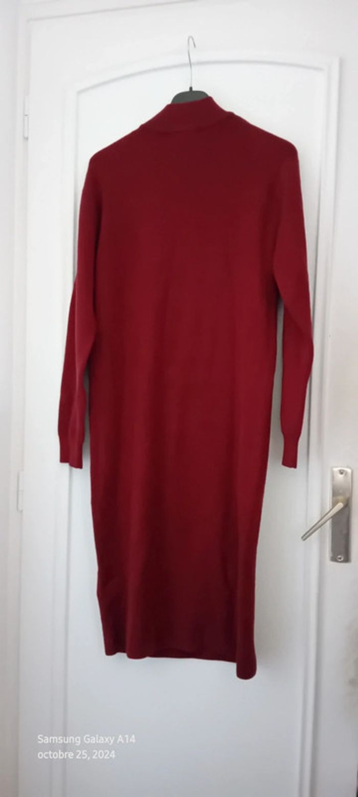 Robe pull longue col montant bordeaux  femme 34/36 - photo numéro 7
