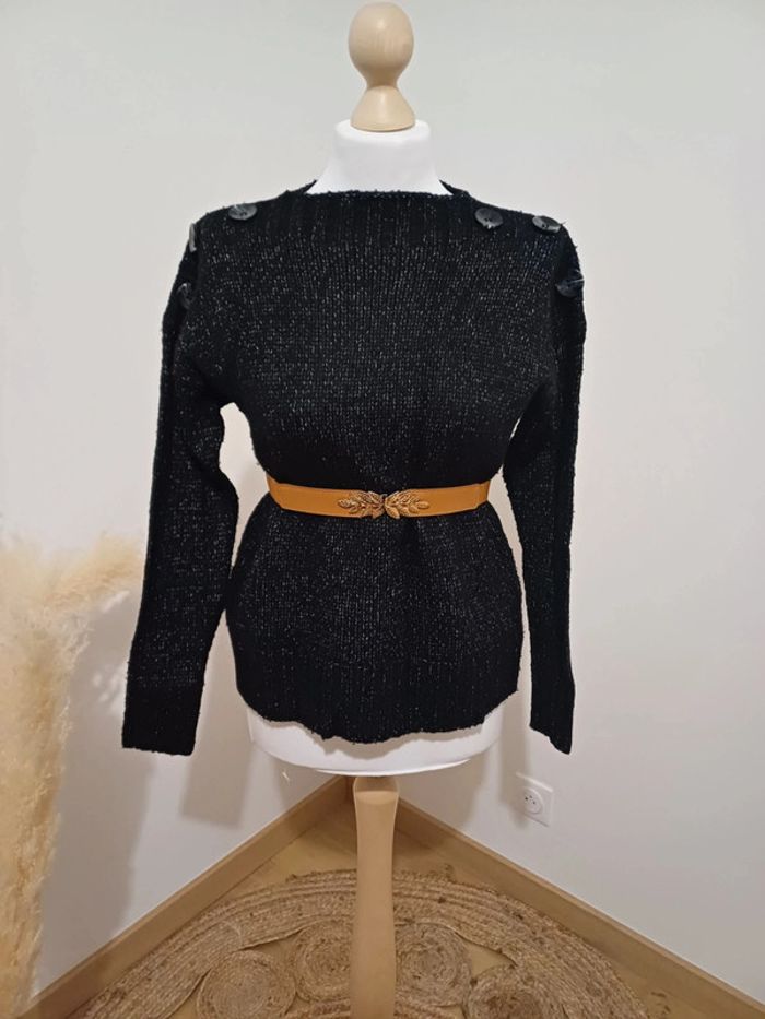 Pull noir chaud avec boutons Colloseum taille S 36 - photo numéro 7