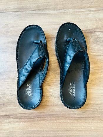 Tongs / Sandales en cuir noir Homme Altex Pointure 44