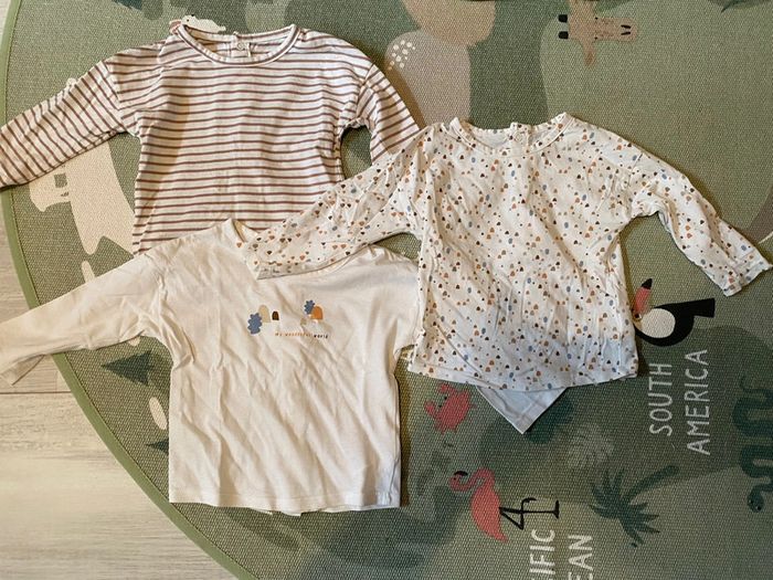 Lot de 3 tee shirt manches longues 12 mois