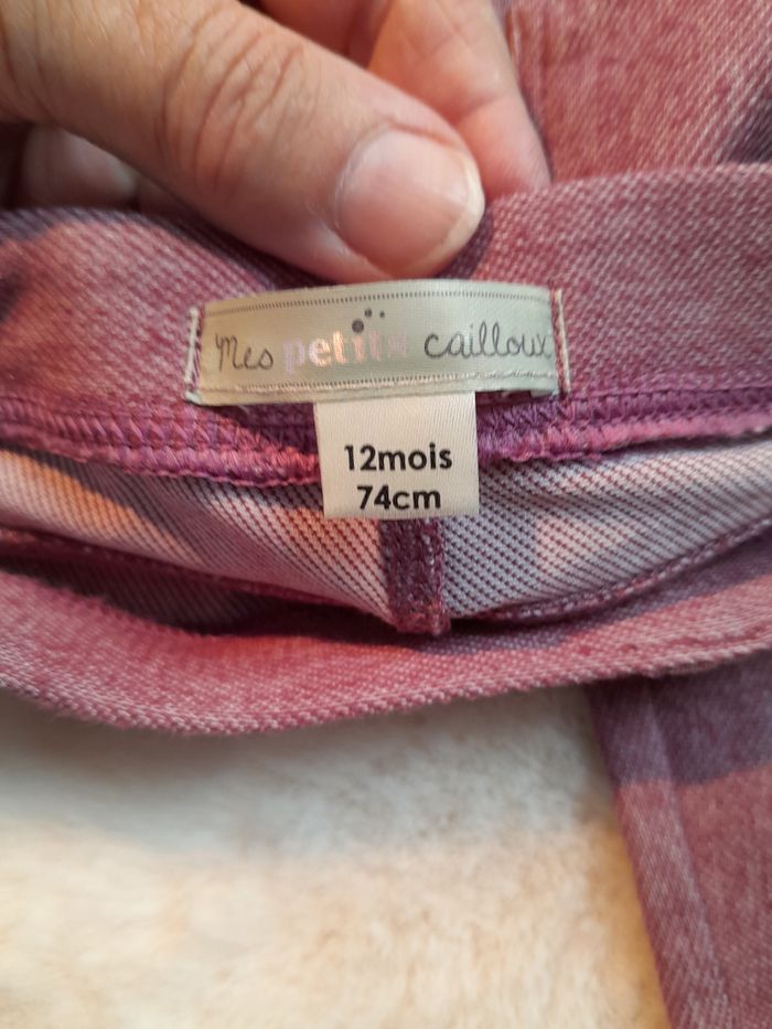 ​Joli Legging/Pantalon Style Jean Bébé Fille "Mes petits cailloux" - Rose Chiné (12 Mois / 74 cm - photo numéro 4
