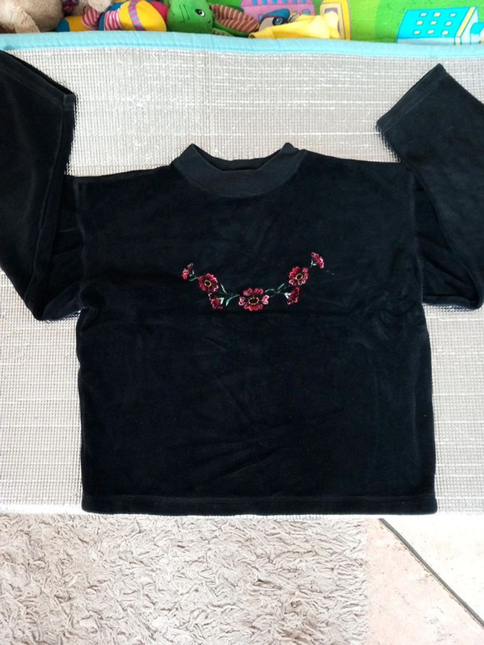 Sweat molletonné noir 10ans velours