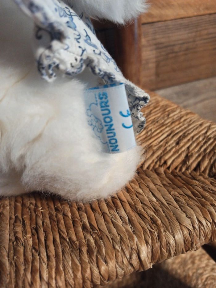 Peluche chat blanc Nounours tbe - photo numéro 4