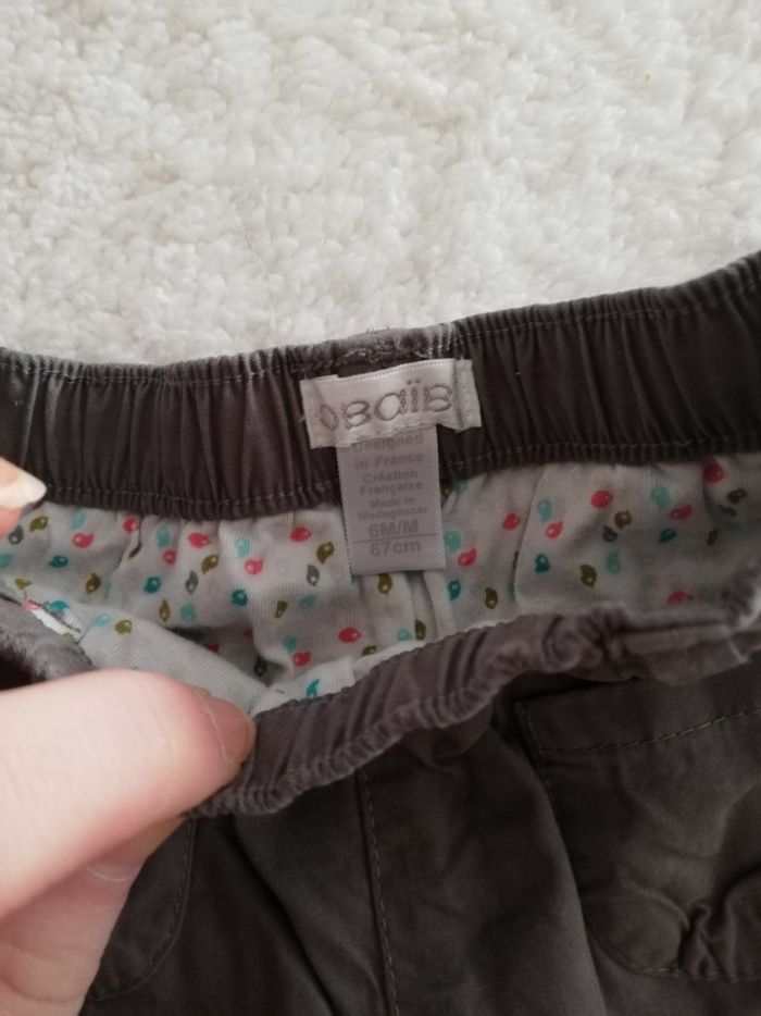 Pantalon marron fille 6 mois obaibi - photo numéro 2
