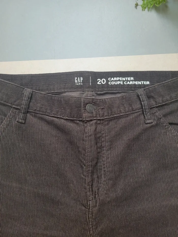 Pantalon jean en velours cotelé marron taille S/M - photo numéro 5