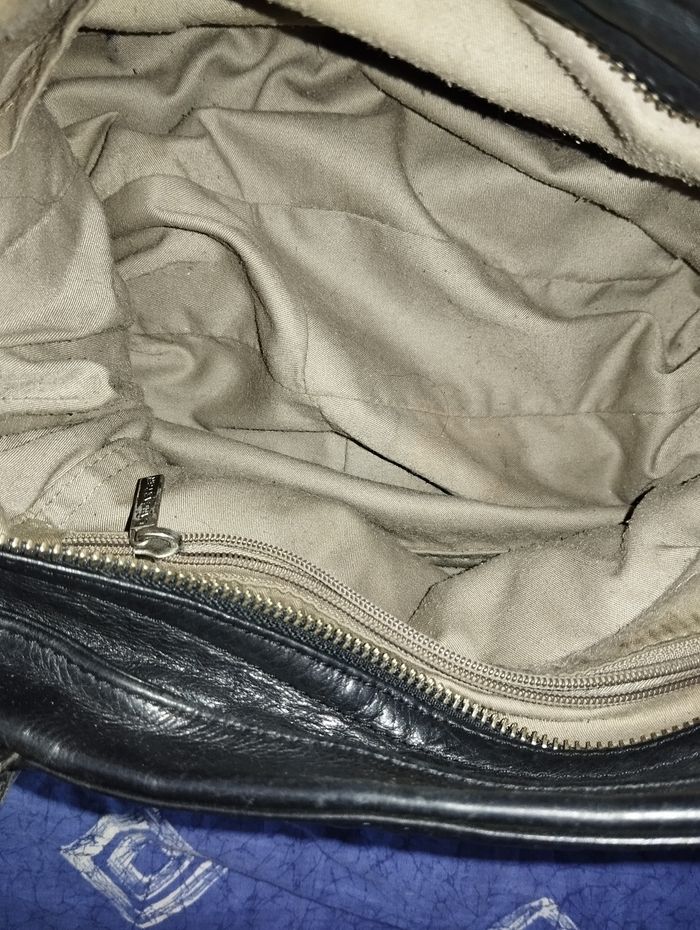 Sac Lancaster soft vintage en cuir véritable noir sac de grande capacité - photo numéro 7