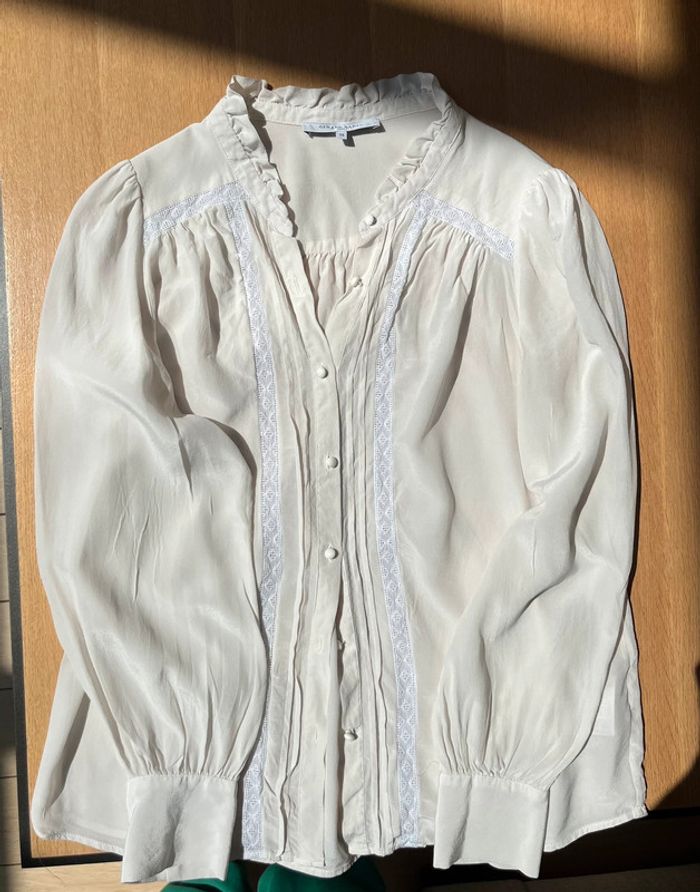 Blouse chemise en soie chic blanche gérard darel - photo numéro 5