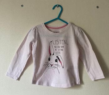 Tee-shirt manches longues imprimé lapin fille 12/18 mois