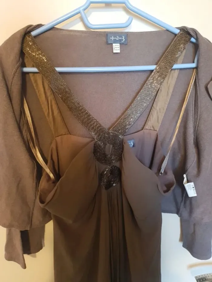 Ensemble robe et gilet été 1 2 3 taille 38 - photo numéro 3