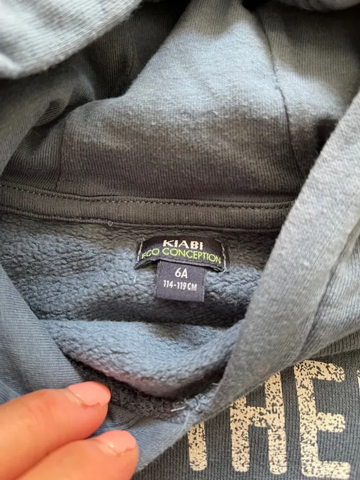 Sweat à capuche bleu taille 6 ans marque Kiabi - photo numéro 3