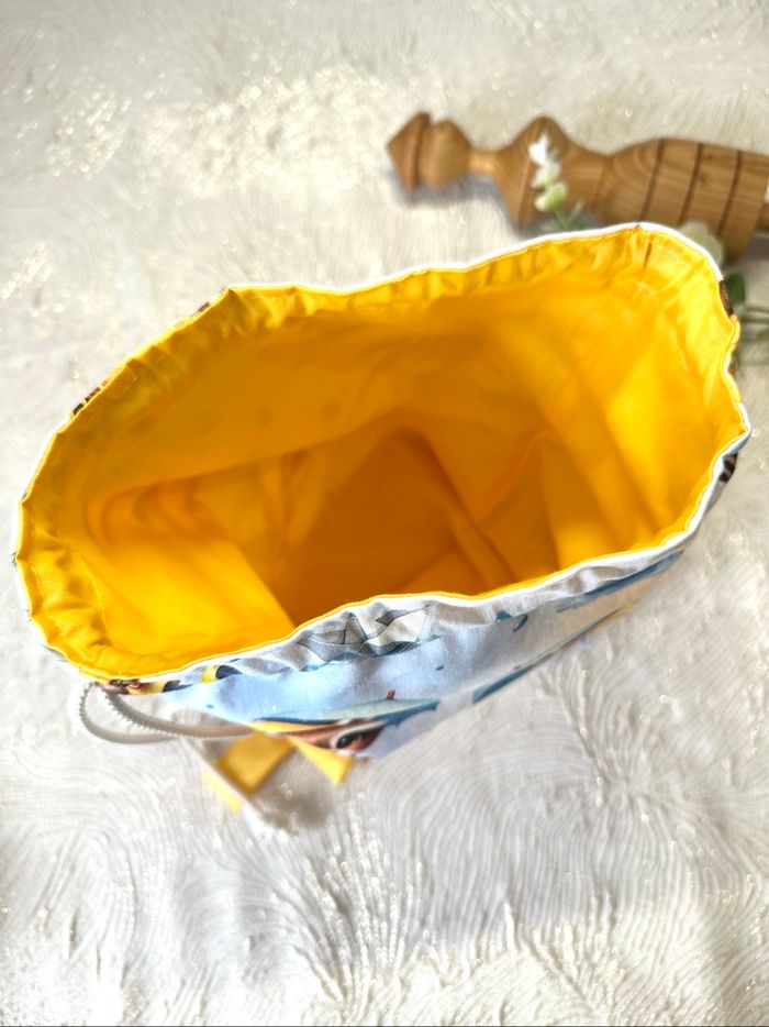 Sac à dos pochon enfant jaune - photo numéro 2