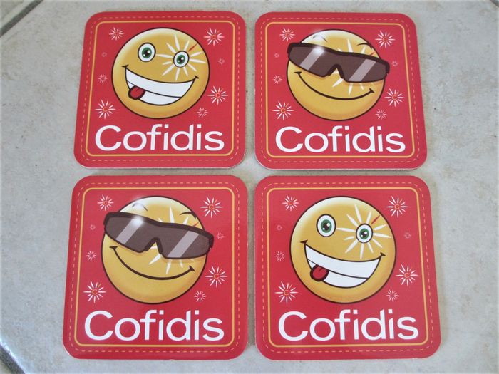 Lot de 4 sous-verres Emoji Cofidis - photo numéro 1