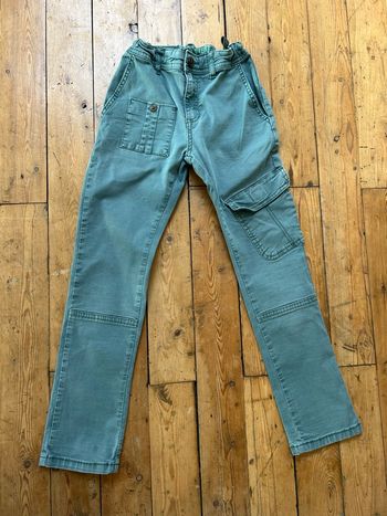 Pantalon jeans vert cargo 10 ans Tape à l’œil