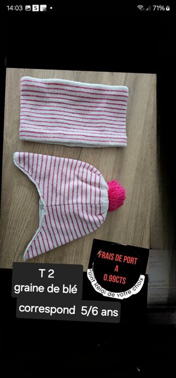 Bonnet + tour du cou Fille T2