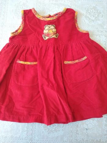 Robe velours rouge 12 mois