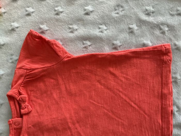 teeshirt manches courtes noeud au col rose 9 mois tex - photo numéro 5