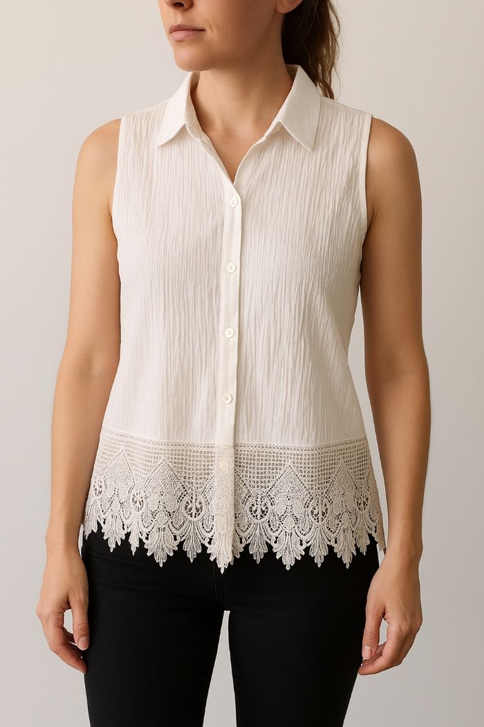Blouse blanche sans manches - photo numéro 7