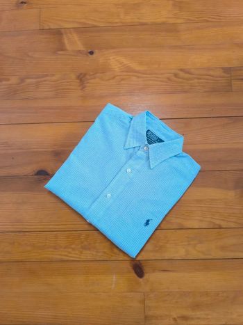 Chemise à carreaux - Ralph Lauren - Andrew - Logo brodé marine - Blanc, bleu, marine - Taille M